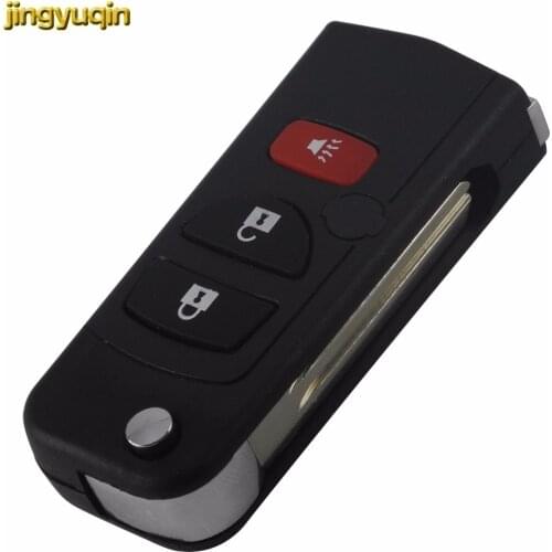 Jingyuqin Remote Flip Car Key Shell fit For Nissan Quest Murano Armada Titan Xterra Frontier Pathfinder 3 Buttons Key Cover Case