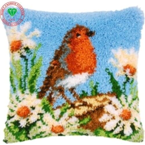 Diy mat Cross-stitch cushion Patchwork stitch pillowcase embroidery thread Latch hook rug kits cushion Christmas cushion rug