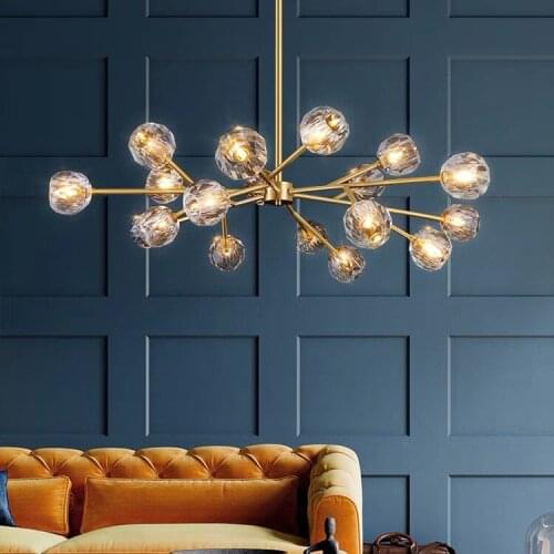 Light Luxury Simplicity Nordic Sitting Room Dining-room Bedroom Round Iron Crystal Chandelier