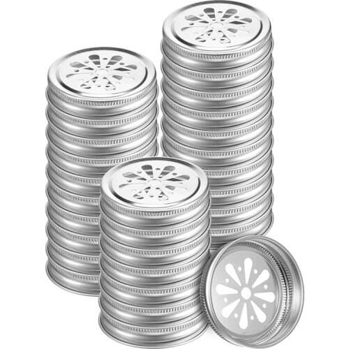 28 Pieces Daisy Jar Lids Regular Mouth Mason Jar Lids Daisy Cut Lids Storage Canning Lids Compatible with Straw Hole