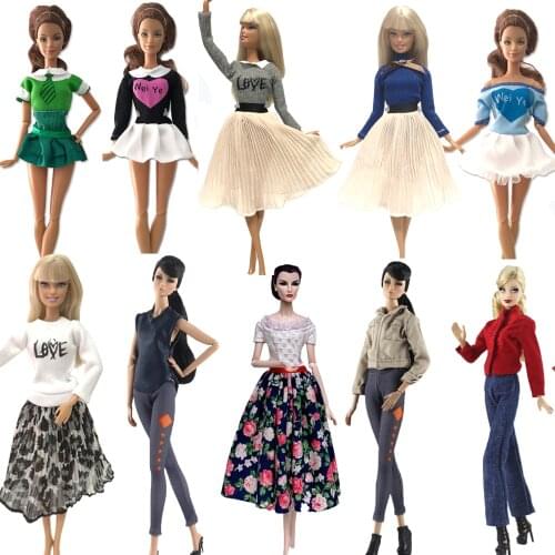 NK Mix Style Princess Doll Handmade Colthes Fashion Dress Lady Cool Outfit For Barbie Doll Accessories Baby Toys JJ