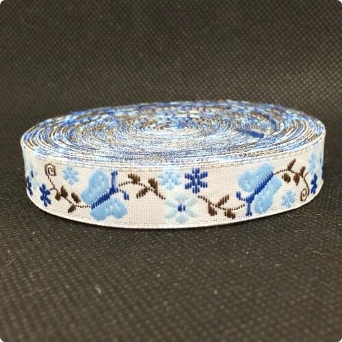 HOT!!2015 NEW ribbon wholesale 1/2"(12mmx10yard/sets) 100% polyester Woven Jacquard ribbon Butterflies and flowers lace