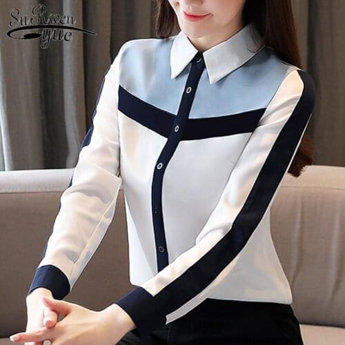 Korean Fashion Clothing 2021 Women Shirts Female Long Sleeve Square Collar Blouse Blusas Chiffon Women Tops and Blouses 8398 50