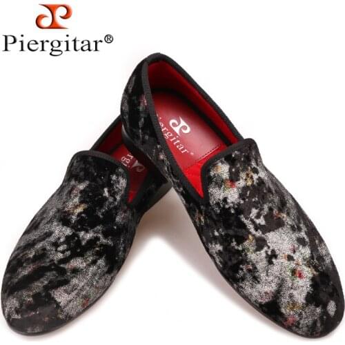 Piergitar 2019 New Colorful Prints designs men slip-on loafers Fashipin show and party mens dress shoes big size male flats