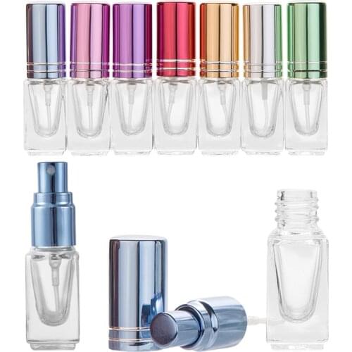 MUB-1pc High Quality 3ml Color Mini Perfume Spray Bottle Glass Spray Atomizer Travel Cosmetic Container Empty Refillable Bottles