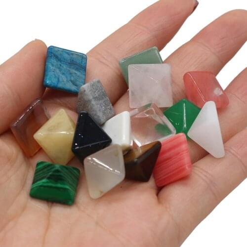 Natural Stone Four-sided Tapered Gemstone Handmade Crafts Fish Tank Table Decoration Cute Elegant Ring Necklace Inlaid Making