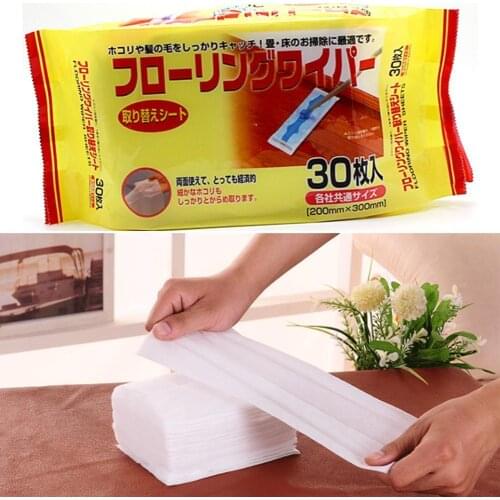 30 Pieces/pack Electrostatic Dedusting Paper Disposable Wipes Removal Floor Mop Cleaning Sticky Dust Cloth Dustless R5R6