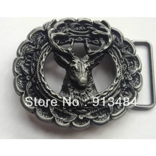 Pewter deer belt buckle JF-B1002 Wholesale brand new belt buckle with continous stock