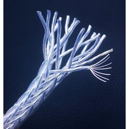 Braid 8AG High Purity Silver Plated OCC Speaker Cable 16 Strands Audio speaker Wire HIFI DIY loudspeaker cables