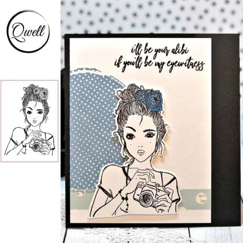 QWELL Girl Clear Stamps for Scrapbooking and Card Making Paper Craft Transparent Silicone 2019 New
