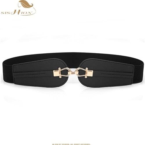 SISHION Vintage Elastic Belt Cummerbund QY0361 Ladies Belt Black Wide Cummerbunds Black White Brown Women belts