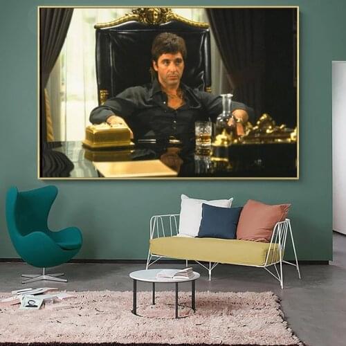 Modern Portrait Art Canvas Art Painting Poster and Prints Wall Art Tony Montana Picture for Living Room Home Decoration