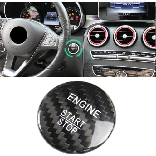 Carbon Fiber Engine Start Push Button Switch Cover Sticker For Mercedes Benz C E GLC CLA Class W176 W246 W205 W212 Red Black