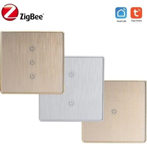 ZigBee Smart Wall Touch Switch 86 Type 1/2/3 Gang EU Light Switches Metal Frame For Tuya Smart Life Support Alexa Google Home