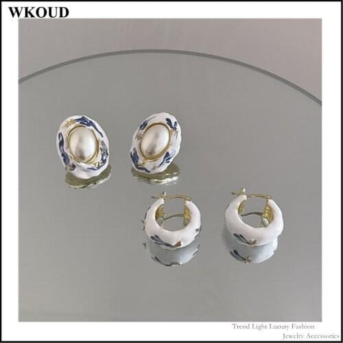 Женские золотые серьги WKOUD China At AliExpress