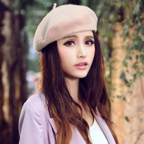 Women Hat 2021 Autumn Winter Classic Solid Color French Style Beret Artist Hat Vintage Casual Elegant Warm Female Cap Gift