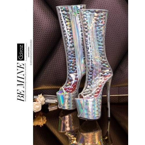 Heels Sexy pole dance Fluorescent women boots Sizes 34-50