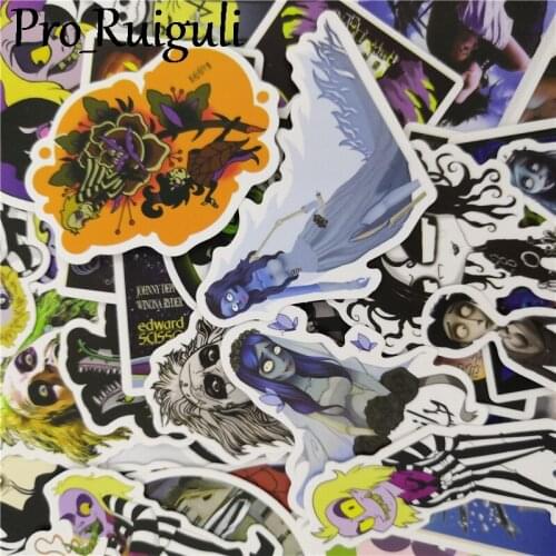 10/30/50pcs Tim Burton Corpse Bride Stickers paster Cartoon characters anime decals scrapbooking diy phone laptop decorations