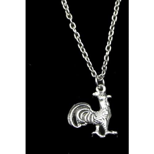 20pcs 21*16mm Chicken Cock Rooster Pendant Necklace Link Chain For Female Choker Necklace Creative Jewelry party Gift