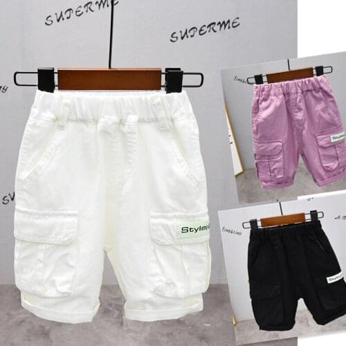 2021 Summer New Baby Boys Shorts Childrens Casual Solid Short Pants Fashion Childrens Boys Cargo Pants Toddler Trousers 2-7Y