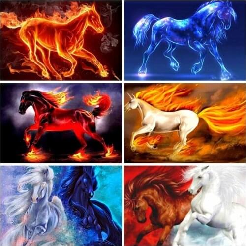 5D Diamond Painting Horse Full Square Round Drill Diamond Embroidery Cross Stitch Animal Rhinestones Mosaic Diy Home Decor