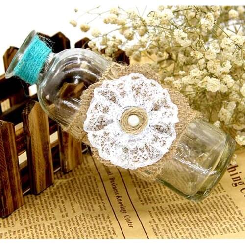 7cm/5pcs Handmade Jute Hessian Burlap Flowers Vintage Rustic Wedding Decoration Christmas Party Festival Sewing DIY Home Decor