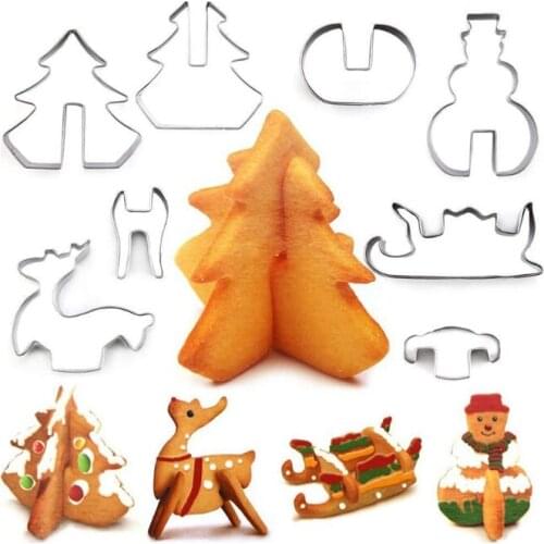 K1MF 8Pcs Biscuit Cookie Cutter Stainless Steel Baking Utensils Shape Elk Pines Gift