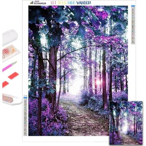5D DIY Diamond Painting Tree Landscape Diamond Embroidery Full Rhinestone Home Decor Diamond Mosaic Scenery Picture Wall Sticker