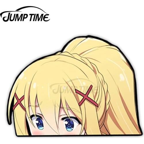 JumpTime 13 x 10.6 cm For Darkness Peeker Vinyl Car Stickers Waterproof Personality JDM Assessoires Scratch-proof Window Decal