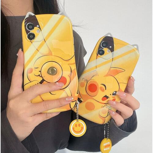 TAKARA TOMY Pokemon Pikachu Ornament Phone Case for IPhone 7/8P/X/XR/XS/XSMAX/11/12Pro/12min Phone