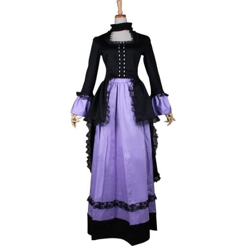 CosplayDiy Womens Black&Purple Southern Belle Gothic Renaissance Dress For Wedding Party Dress