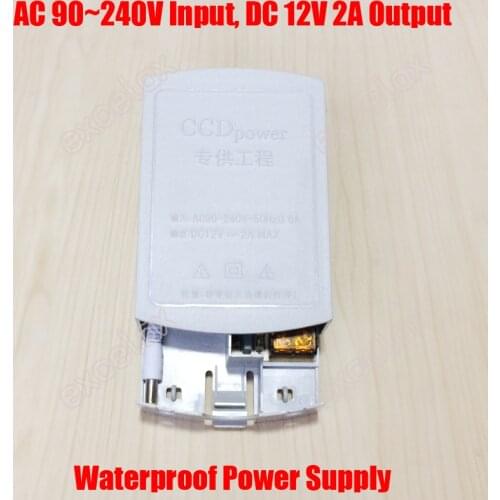 DC 12V 0-2A Output AC 90-240V Input Outdoor Waterproof Wall Mount Power Supply CCTV Camera Transformer 1A 2A Adapter