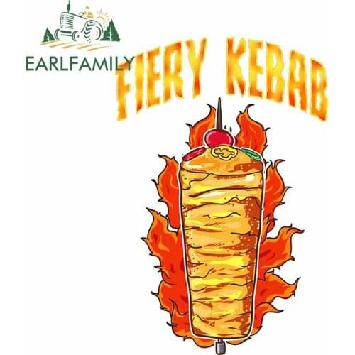 EARLFAMILY 13cm x 8.9cm for Feuer Kebab Graphic Wings Fine Car Stickers Cartoon Decal Silhouette Motocycle Helmet Decoration