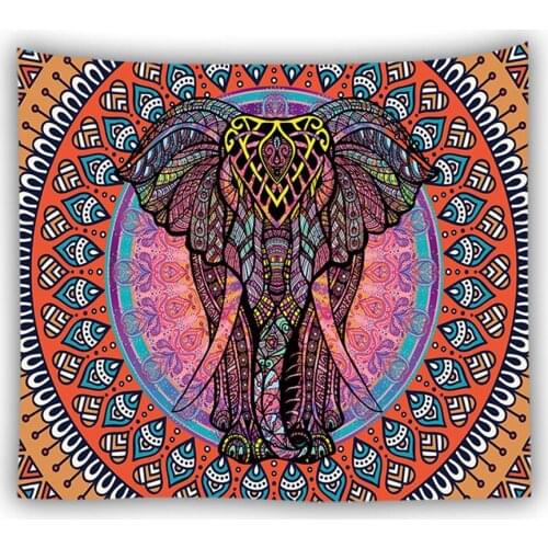 Mandela Tapestry Psychedelic Pattern Elephants Wall Hanging Throw Beach Throw Carpet Hippie Home Decor Wall Tapestry Blanket