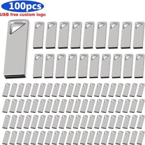 Hot 100pcs free logo Usb 2.0 Flash Drive Metal usb 64GB pendrive usb flash 64gb 32GB 16GB 4GB waterproof pen drive flash disk