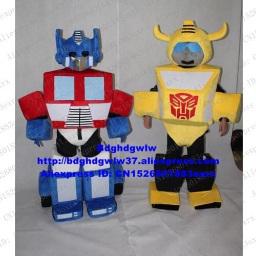 Red Yellow Robot Automaton With LED Light Mascot Costume Adult Cartoon Character Promotion Ambassador Gifts Souvenirs zx2171