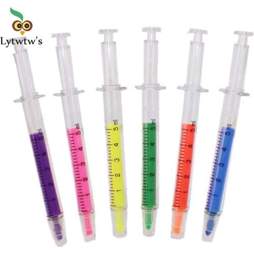 1 Pcs Creative Cylinder Cute Kawaii Art colored Marker Graffiti Pen stationery highlighters paint Syringe Lovely Fluorescent