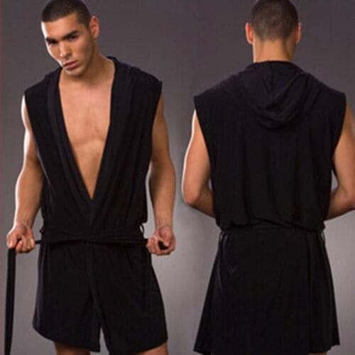 Man Underwear Bathrobe Soft Silk Lining Sex Dominance Feel 4 Color to choose withoout Underpants