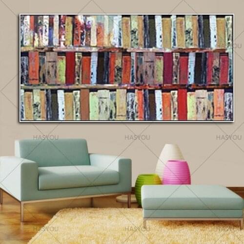 Newest pop art handpainted abstract painting on canvas modern wall Art Decor colourful book oil painting room home decoration