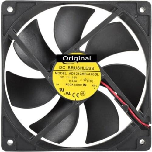 Original 100% working AD1212MS-A70GL Server Cooling Fan DC 12V 0.34A 120x120x25mm 2-wire