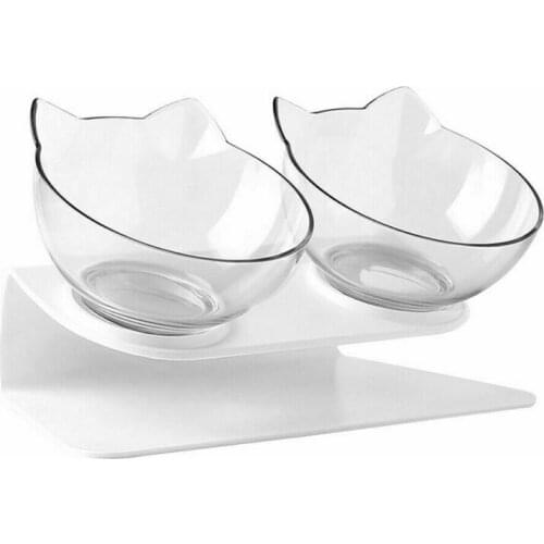 Cat Durable Non-Slip Double Bowls with Raised Stand Cat Food Water Pet Feeder