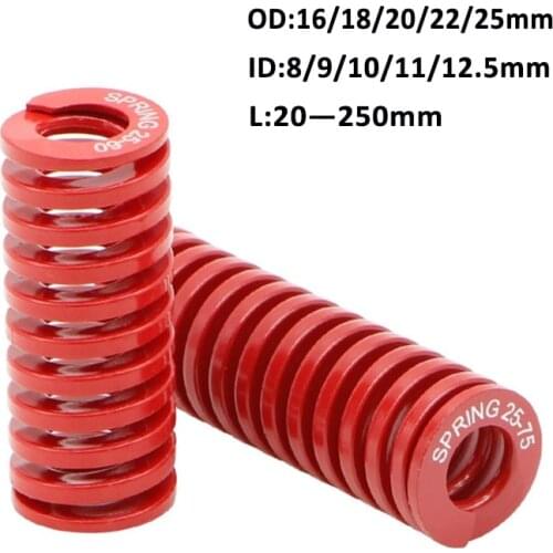 1Pcs Red medium press compression spring Spiral Stamping Compression Die Spring Helical OD 16 18 20 22 25mm ID 8-12.5mm
