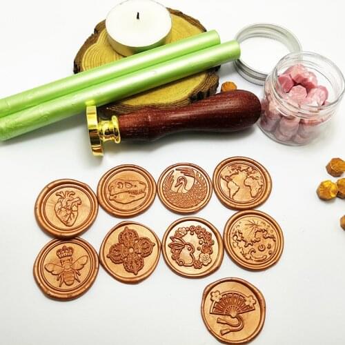Heart Crown Bee Wax Stamp Map Planet Wax Stamp Wedding Invitation Seal DIY Seal Greeting Card Seal Decoration Gift