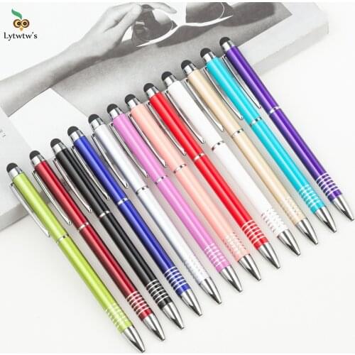 1 PCS Lytwtws Ballpoint Coil Striped Wedding Metal Copper Pen Office School Supply Stationery Spinning Rose Gold