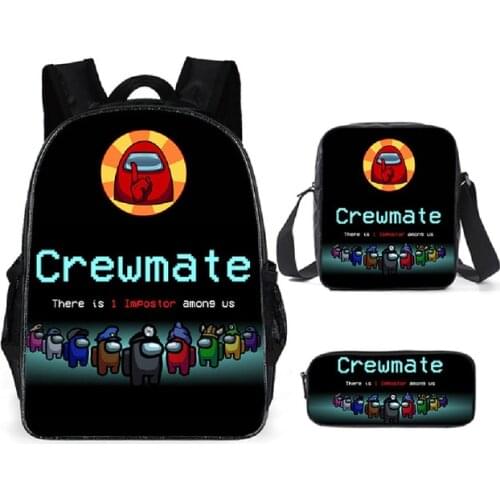 3Pcs/Sets Among US 3D Printed School Bags Fashion GameS Backpack Teenagers Nylon Waterpoof Bookbag Mochila Casual backpack