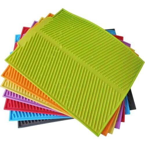 8 Colors S/L Silicone Dish Drying Mat Table Mat Placemat Kitchen Drying Mats For Dishes Heat