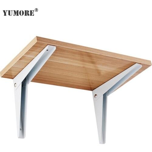 YUMORE 10pcs/lot Folding Shelf Bracket Triangle Wall Mounted Support Brackets DIY Home Table Bench decorative Storage Shelf