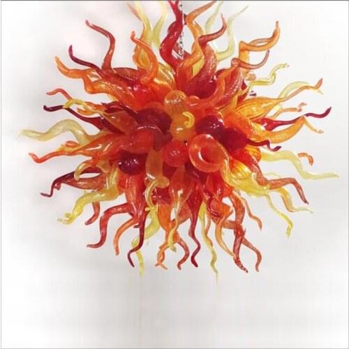 Mixed Colorful Blown Glass Chandelier Cute Rustic Style Beautiful Amber Glass Pendant Light