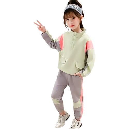 Girls Sport Clothes Set Sweatshirt + Pants Girls Clothing Spring Autumn Clothes For Girls Casual Style Childrens Sports Clothes