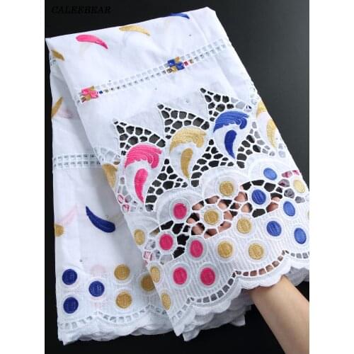 Dry Swiss Voile Lace Fabric 2021 Latest Embroidery African Nigerian Wedding 100% Cotton Dubai Style Lace Fabric For Dress S2259
